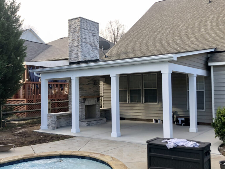 A patio with space for a custom fire pit in Charlotte, NC