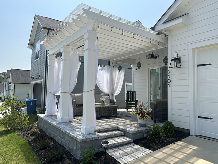 A white pergola