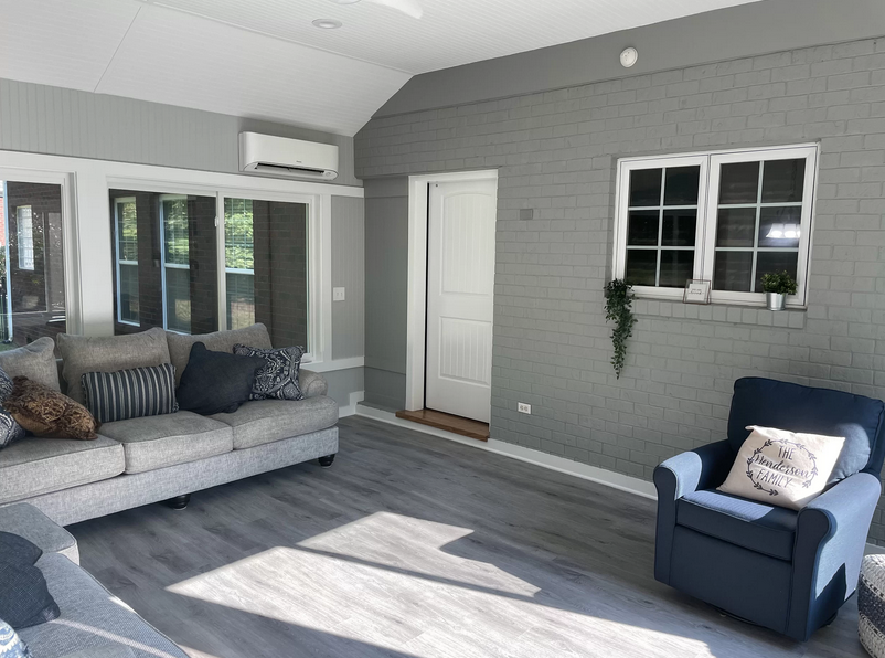 The interior of a new four seasons sunroom