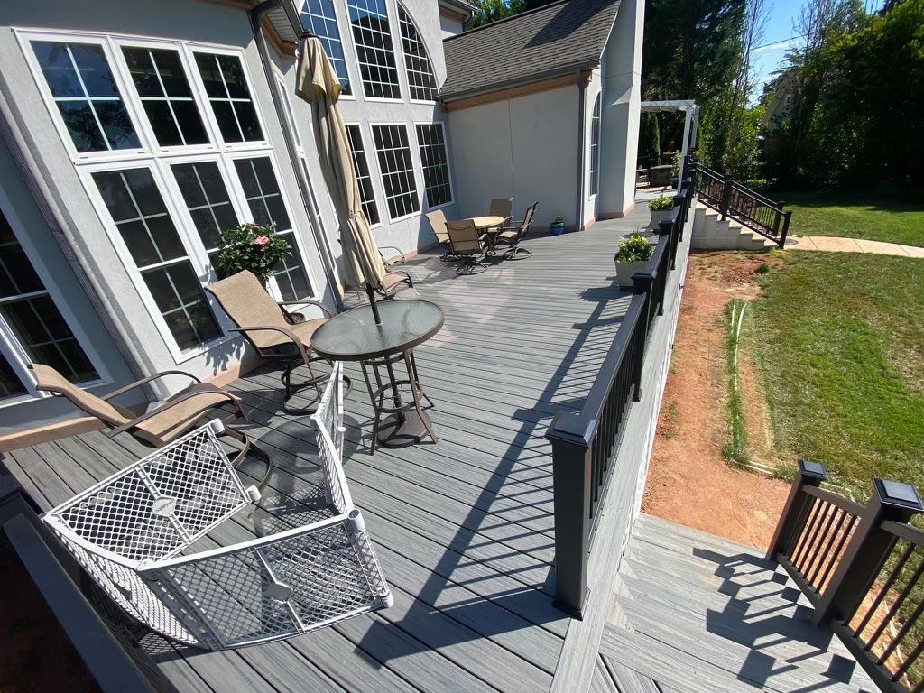 A newly constructed deck