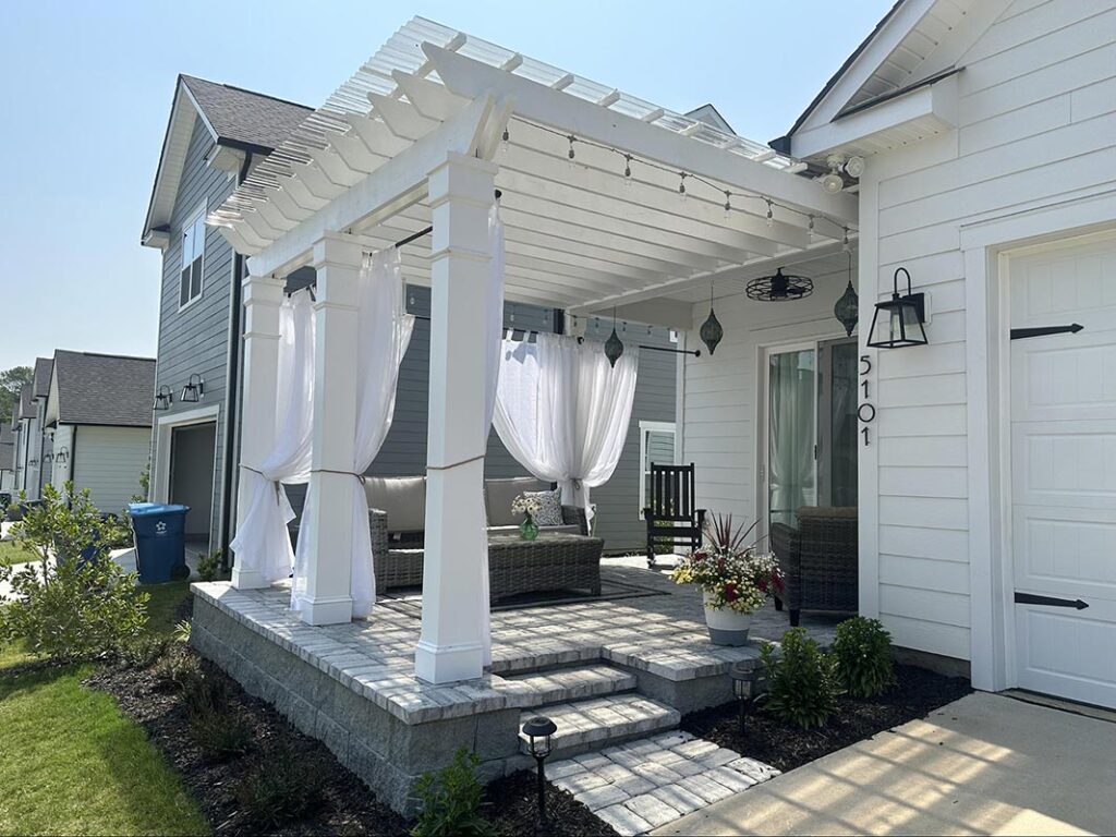 A white pergola