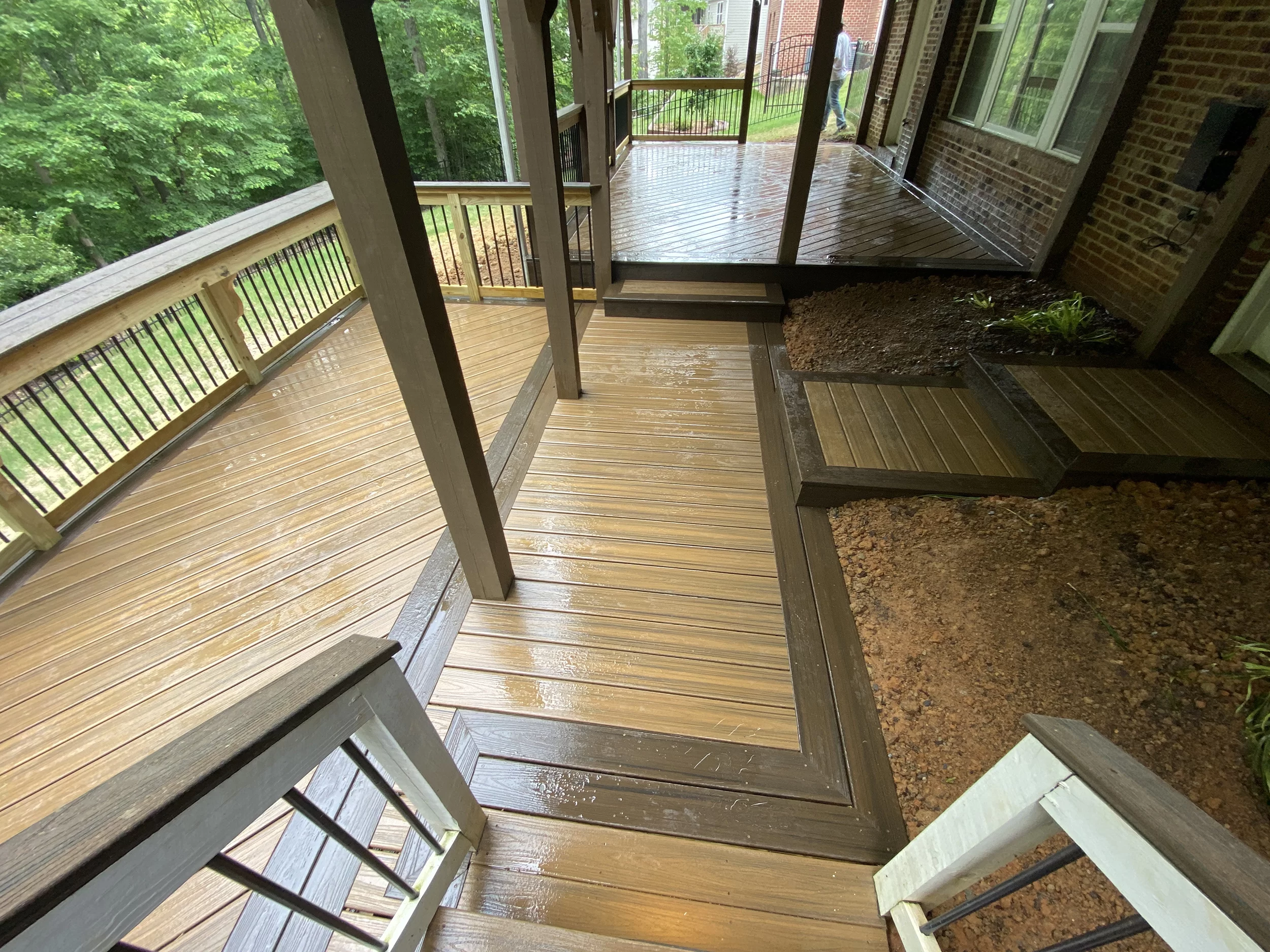 A newly constructed outdoor area by deck builders in Matthews, NC