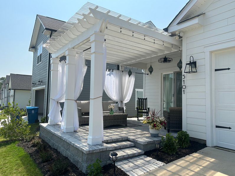 An outdoor pergola