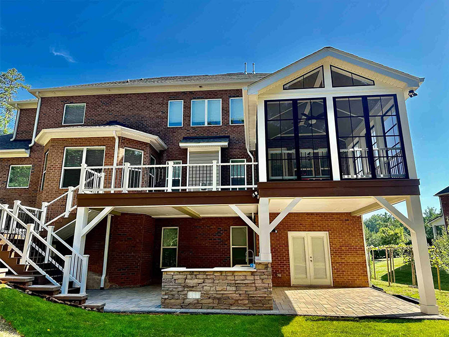 A sunroom completed by Pineville, NC, deck builders